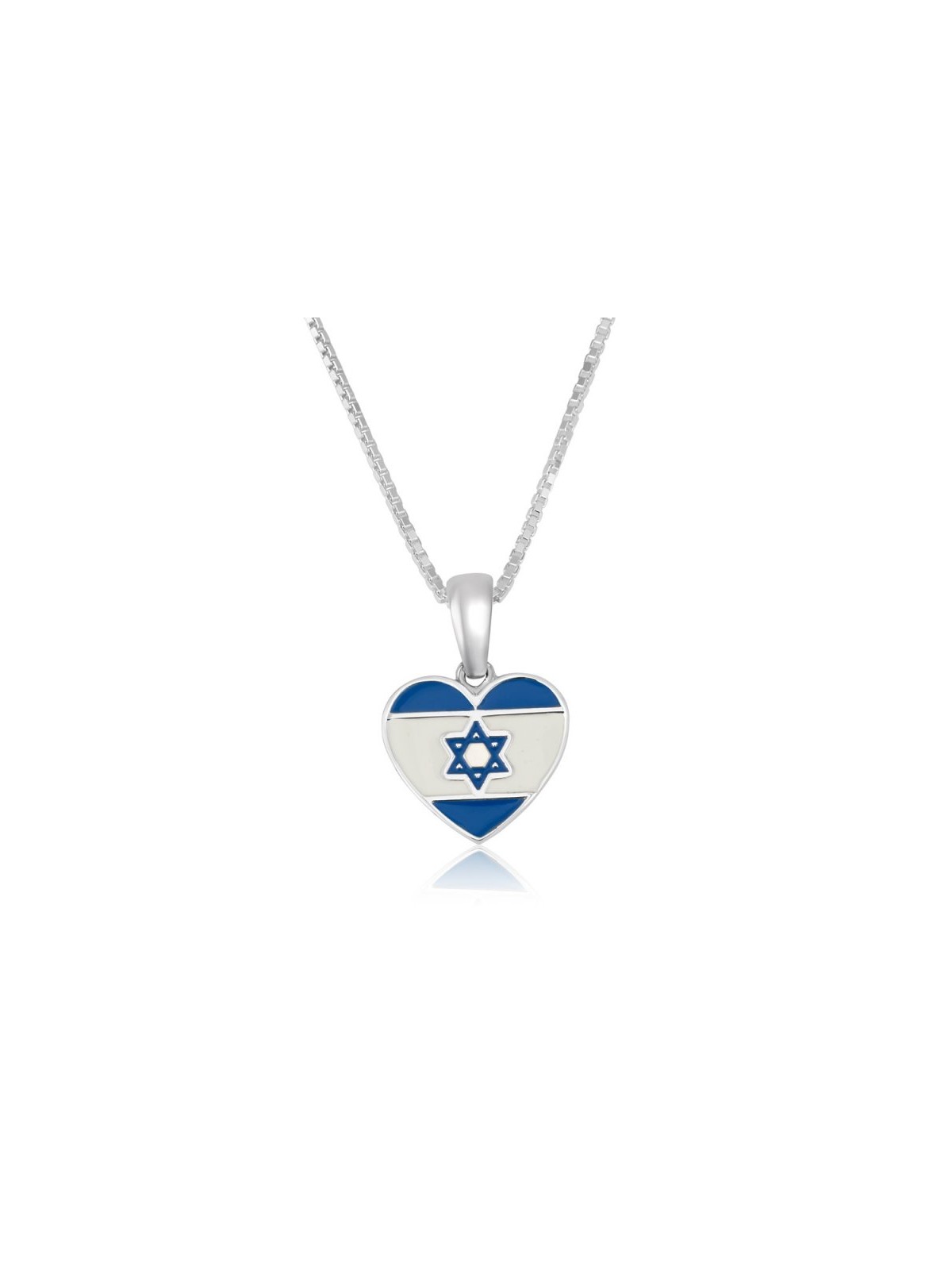 שרשרת כסף סטרלינג תליון בצורת לב עם... | תליון יהודי